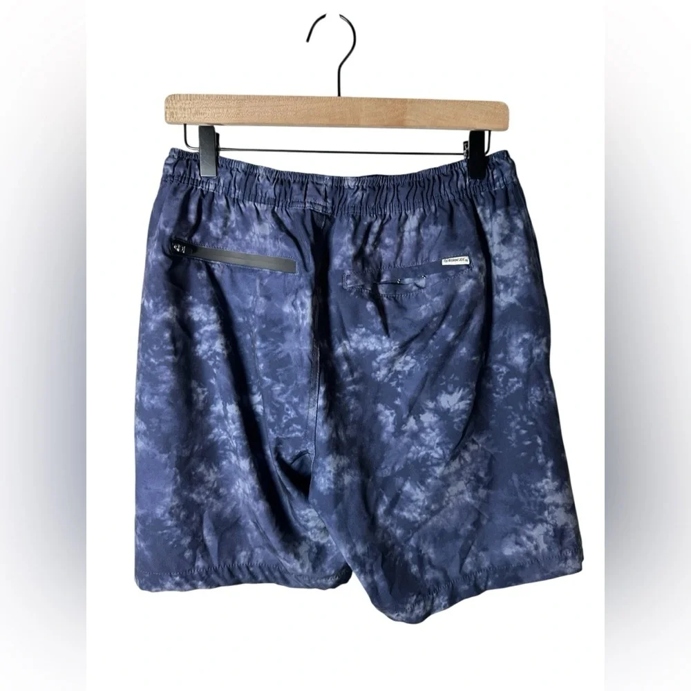 Burnside Men’s Tie-Dye Swim Trunks Board Shorts Blue‎ Gray Size M